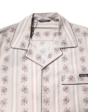 Dolce & Gabbana Beige Floral Print Cotton Men Pajama Set Sleepwear