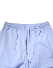 Dolce & Gabbana Light Blue DG Logo Cotton Men Pajama Set Sleepwear