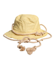 Dolce & Gabbana Yellow Cotton Wide Brim Bucket