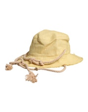 Dolce & Gabbana Yellow Cotton Wide Brim Bucket