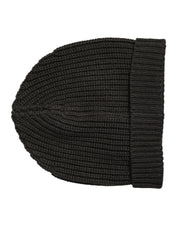 Dolce & Gabbana Dark Gray Cashmere Knit Winter Beanie Hat