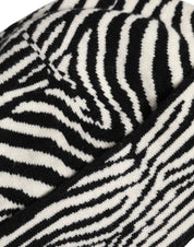 Dolce & Gabbana Black White Zebra Knitted Winter Beanie Hat