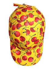 Dolce & Gabbana Yellow Cotton Printed 6 Panels Baseball Cap