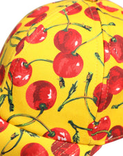 Dolce & Gabbana Yellow Cotton Printed 6 Panels Baseball Cap