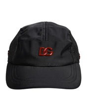 Dolce & Gabbana Black Nylon DG Logo 6 Panels Baseball Cap