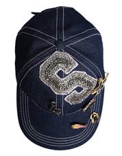 Dolce & Gabbana Blue Crystal Embellishment Baseball Cap