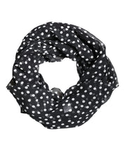 Dolce & Gabbana Black Polka Dots Polyester Wrap Shawl Scarf