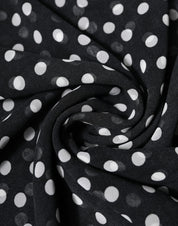 Dolce & Gabbana Black Polka Dots Polyester Wrap Shawl Scarf