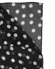 Dolce & Gabbana Black Polka Dots Polyester Wrap Shawl Scarf