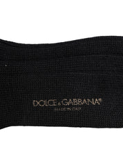 Dolce & Gabbana Black DG Logo Print Over The Calf Socks