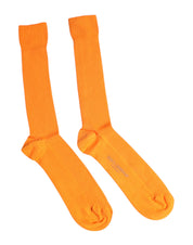 Dolce & Gabbana Orange Cotton Logo Over The Calf Socks