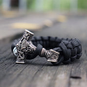 Thor's Hammer Mjolnir Leather Bracelet