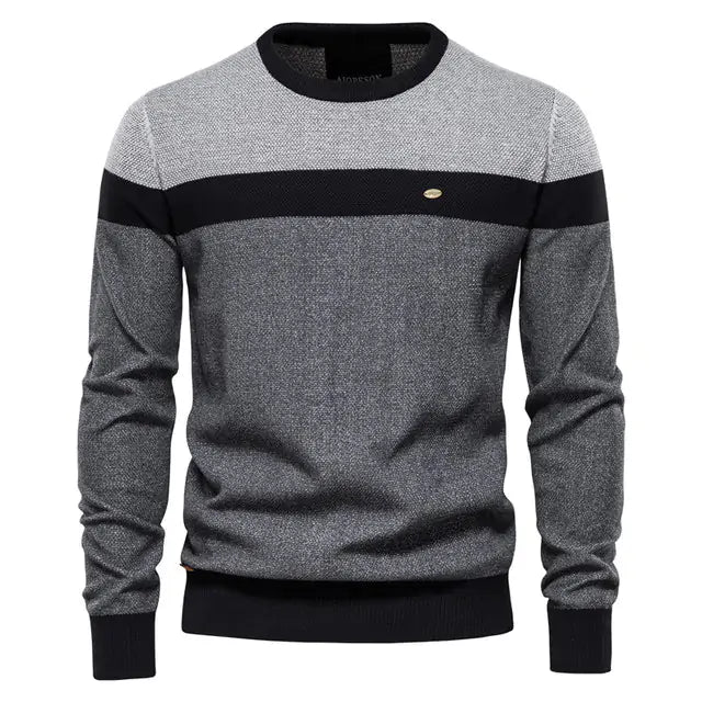 Men's Long Sleeve Sweater: Cotton Cloud