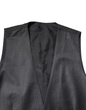 Dolce & Gabbana Black Wool Waistcoat Dress Formal Vest