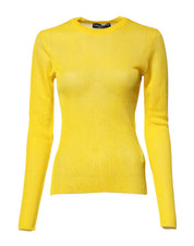 Dolce & Gabbana Yellow Polyester Women Pullover Top Sweater