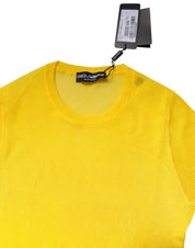 Dolce & Gabbana Yellow Polyester Women Pullover Top Sweater