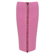 Tom Ford Pink Wool Midi Skirt