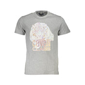 Cavalli Class Gray Cotton Men T-Shirt