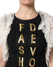 Dolce & Gabbana Black Fashion Devotion Embellish Mini Dress