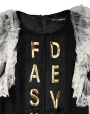 Dolce & Gabbana Black Fashion Devotion Embellish Mini Dress