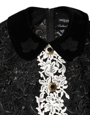 Dolce & Gabbana Black Floral Lace Embellished Mini Dress
