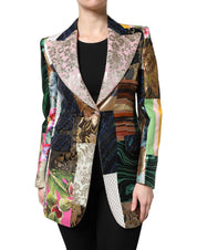 Dolce & Gabbana Multicolor Floral Patchwork Jacquard Jacket