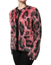 Dolce & Gabbana Red Mohair Wool Button Down Cardigan Sweater