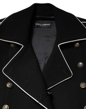 Dolce & Gabbana Black Wool Double Breasted Blazer Jacket