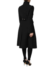 Dolce & Gabbana Black Wool Single Breasted Trench Coat Jacket