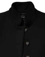 Dolce & Gabbana Black Wool Single Breasted Trench Coat Jacket