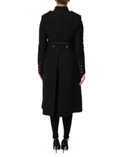 Dolce & Gabbana Black Wool Single Breasted Trench Coat Jacket