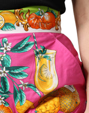 Dolce & Gabbana Pink Printed High Waist Hot Pants Shorts