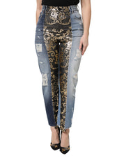Dolce & Gabbana Multicolor Patchwork High Waist Denim Jeans