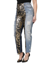 Dolce & Gabbana Multicolor Patchwork High Waist Denim Jeans