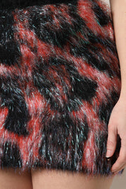 Dolce & Gabbana Multicolor Plush High Waist Mini Skirt