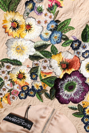 Dolce & Gabbana Beige Floral Embroidery Sleeveless Tank Top