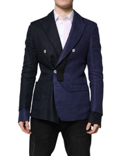 Dolce & Gabbana Navy Blue Double Breasted Suit Coat Blazer