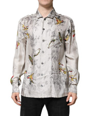 Dolce & Gabbana Multicolor Silk Printed Button Down Shirt
