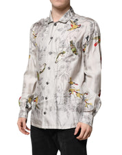Dolce & Gabbana Multicolor Silk Printed Button Down Shirt