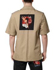 Dolce & Gabbana Brown Graphic Print Short Sleeves Shirt