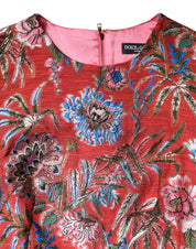 Dolce & Gabbana Red Floral Jacquard A-line Mini Dress