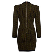 Balmain Brown Wool Dress