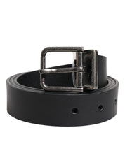 Dolce & Gabbana Black Classic Leather Metal Buckle Belt