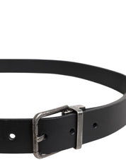 Dolce & Gabbana Black Classic Leather Metal Buckle Belt