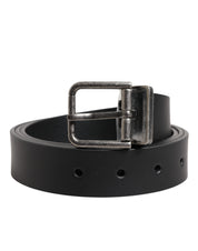Dolce & Gabbana Black Classic Leather Metal Buckle Belt