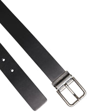 Dolce & Gabbana Black Classic Leather Metal Buckle Belt