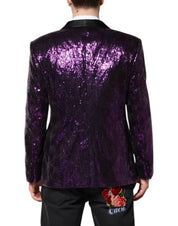 Dolce & Gabbana Purple SICILIA Sequin Embellish Coat Jacket