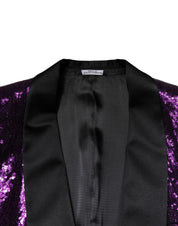 Dolce & Gabbana Purple SICILIA Sequin Embellish Coat Jacket