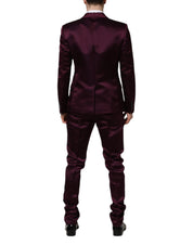 Dolce & Gabbana Dark Purple Silk 3Piece Single Breasted Suit
