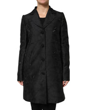 Dolce & Gabbana Black Single Breasted Trench Coat Jacket